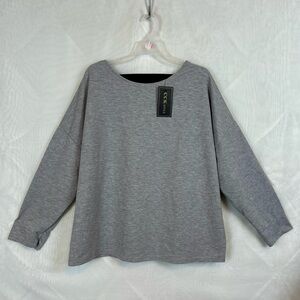 NWT Womens CCK Back Cutoits Gray Fleece Tunic Top - size XL